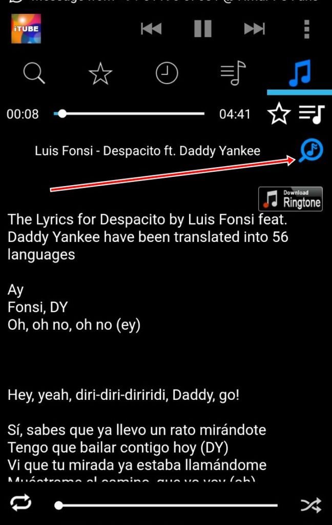 itube lyrics